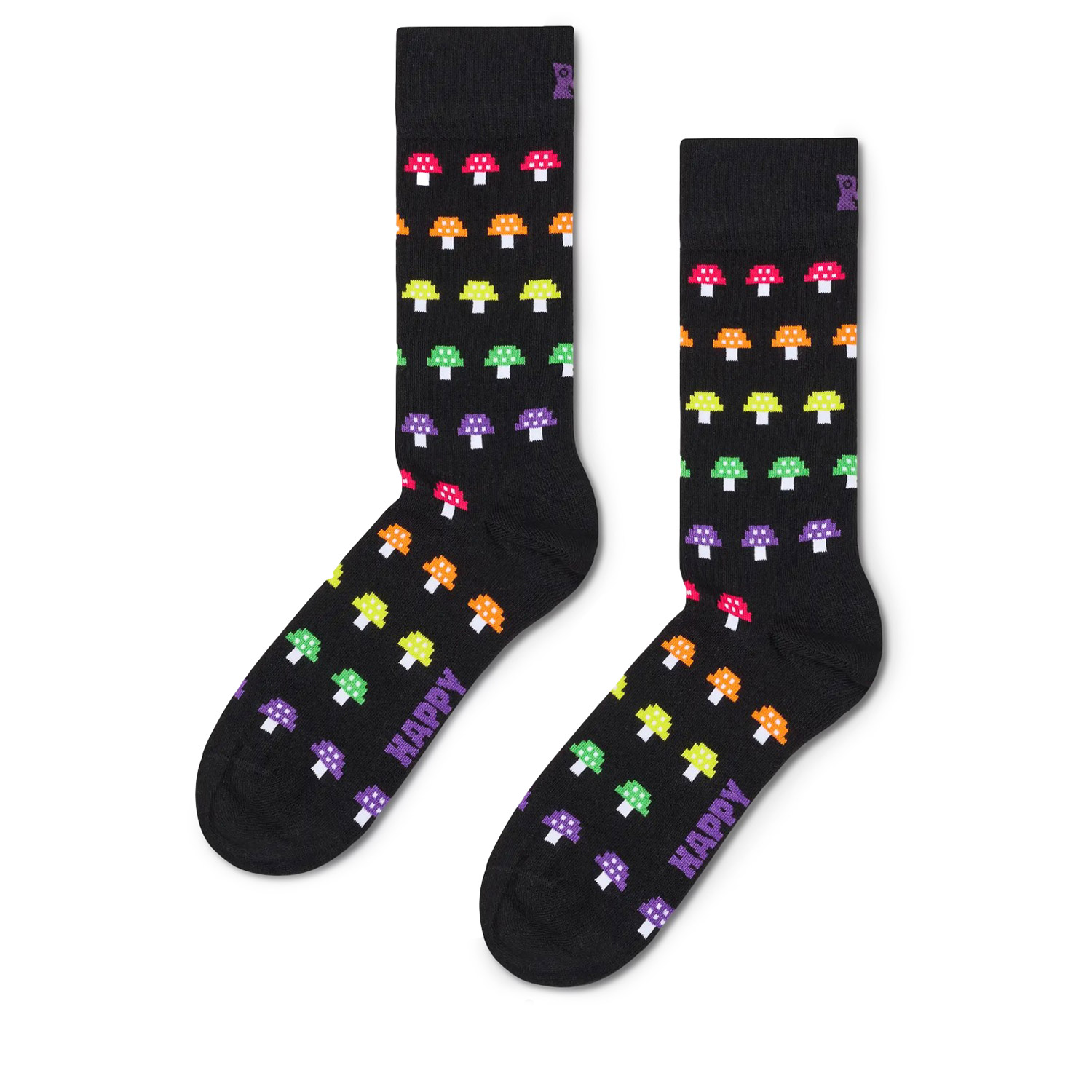 Κάλτσες γυναικείες Happy Socks Μαύρο P003166 Mushroom Stripe Sock 100