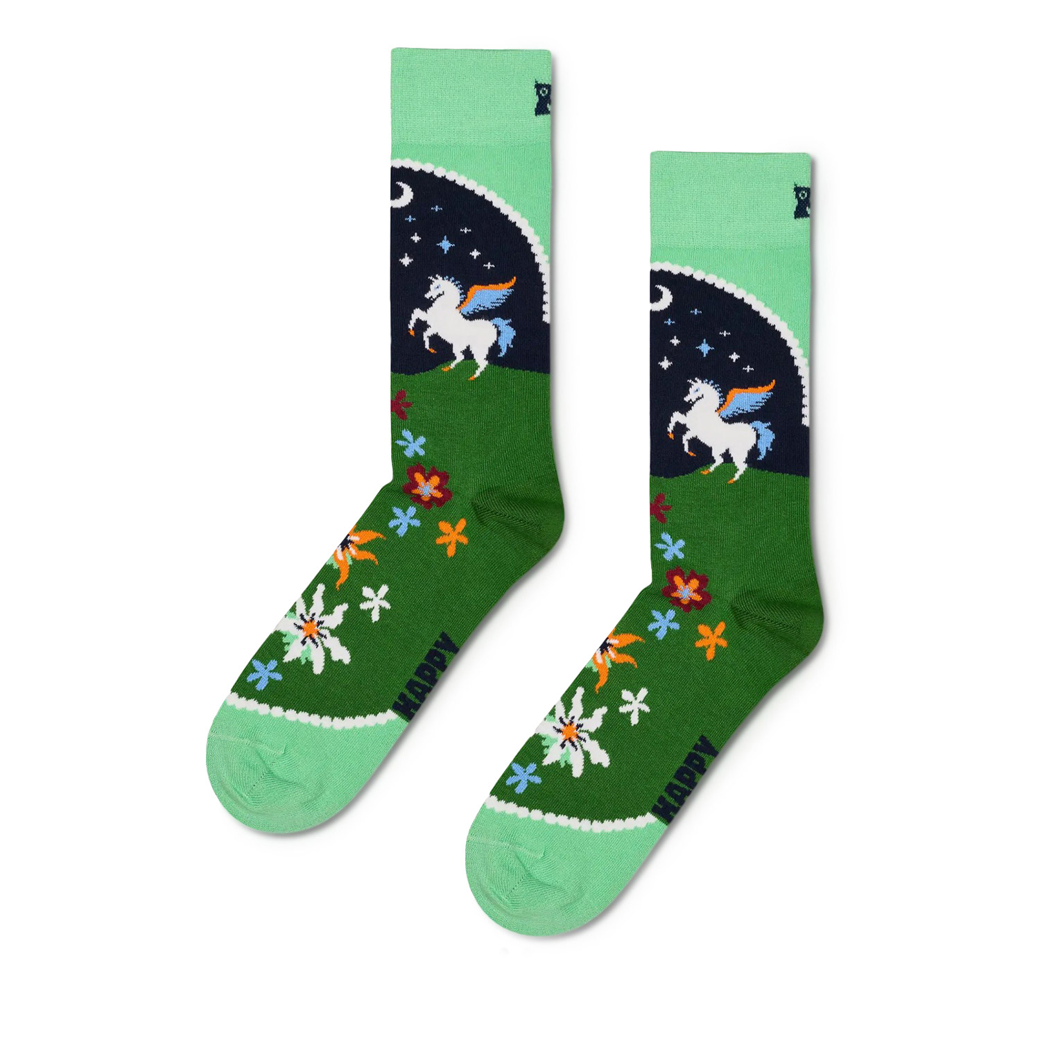 Κάλτσες γυναικείες Happy Socks Πράσινο P003177 Pegasus Land Sock 100