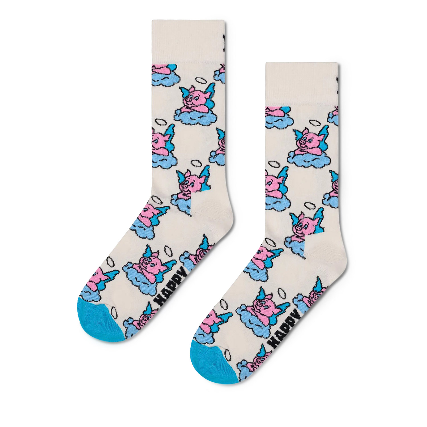 Κάλτσες γυναικείες Happy Socks Λευκό P003195 Good Pig Sock 100