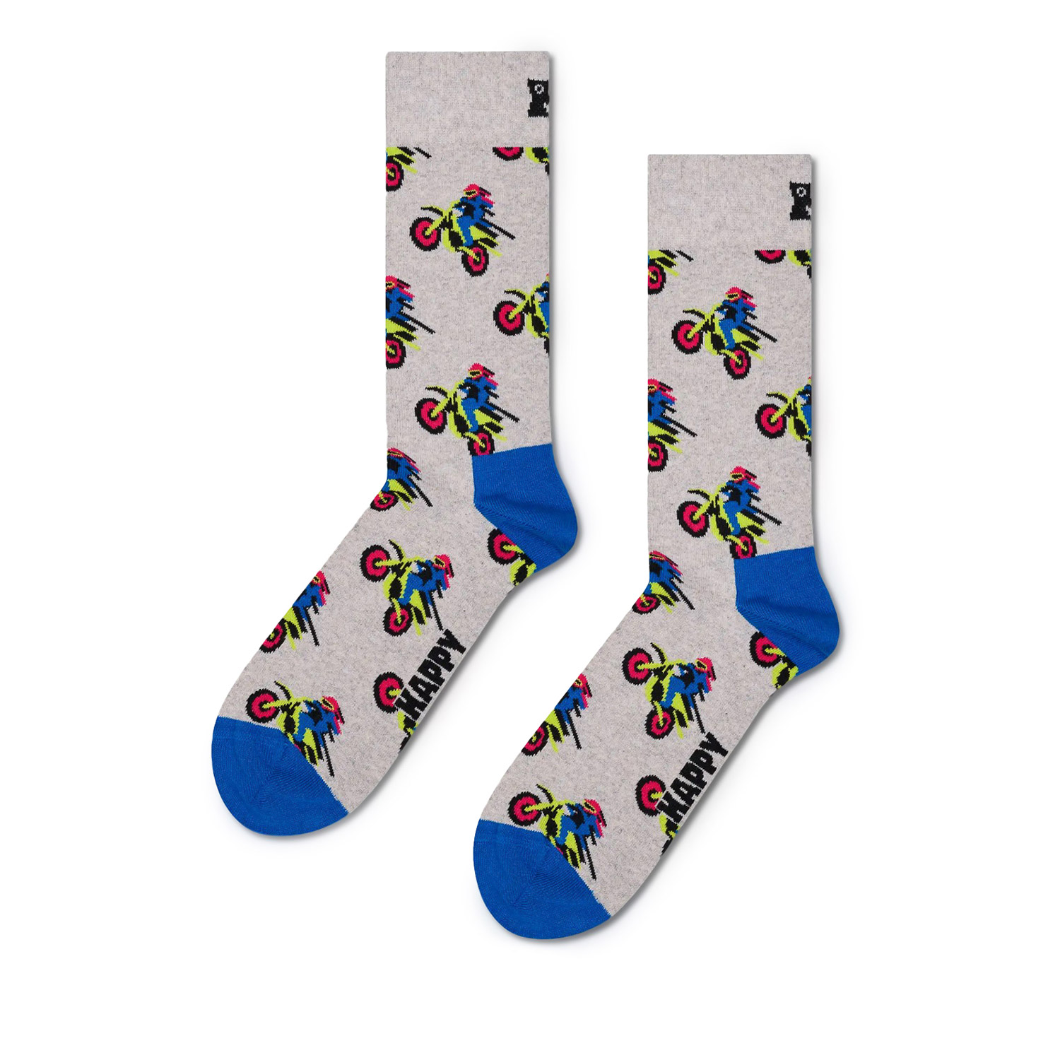 Κάλτσες ανδρικές Happy Socks Γκρι P003204 Motor Bike Sock 100