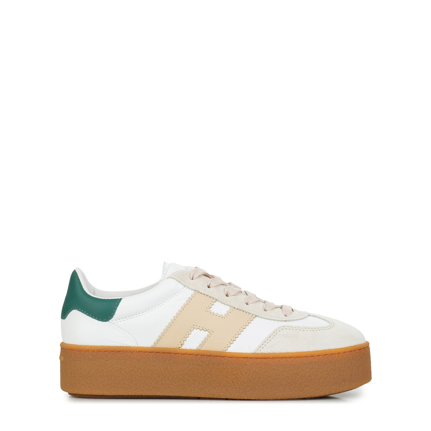 Sneakers γυναικεία Hogan Λευκό-Μπεζ HXW6980FB60UHC0MAF H698 Allacciato H 261