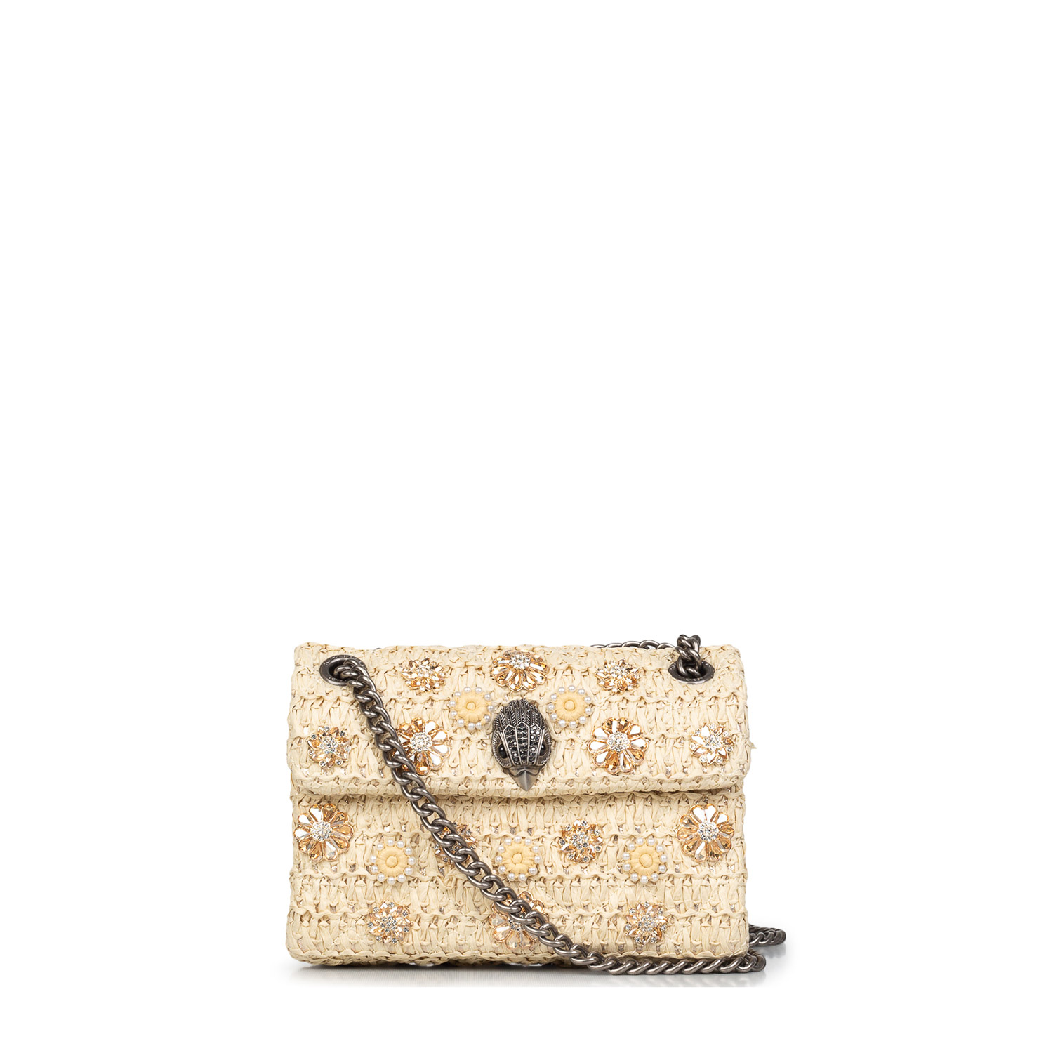 Shoulder Bags γυναικεία Kurt Geiger Μπεζ 5576840999 Raffia Mini Kensington 262
