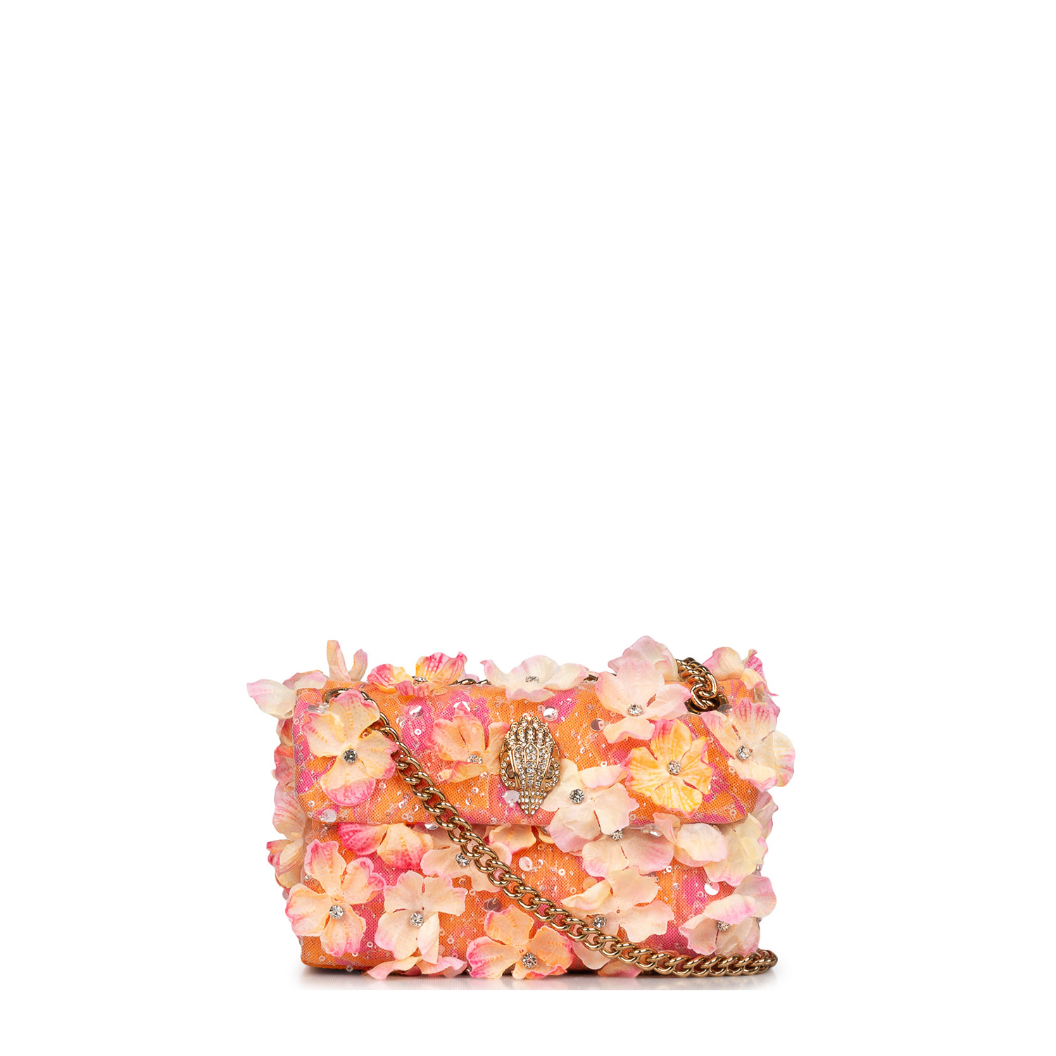 Shoulder Bags γυναικεία Kurt Geiger Peach 5582096069 Mini Kensington Flowers 262