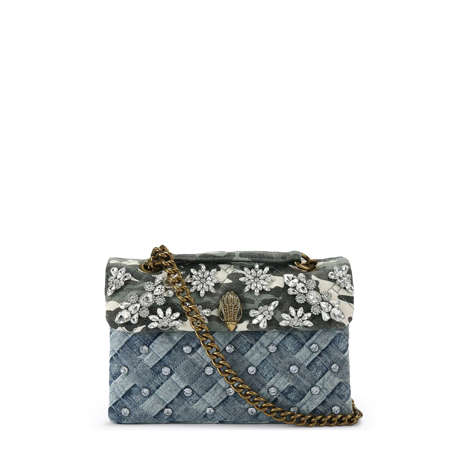 Shoulder Bags γυναικεία Kurt Geiger Denim 5602799609 Kensington Bag Crystals 262