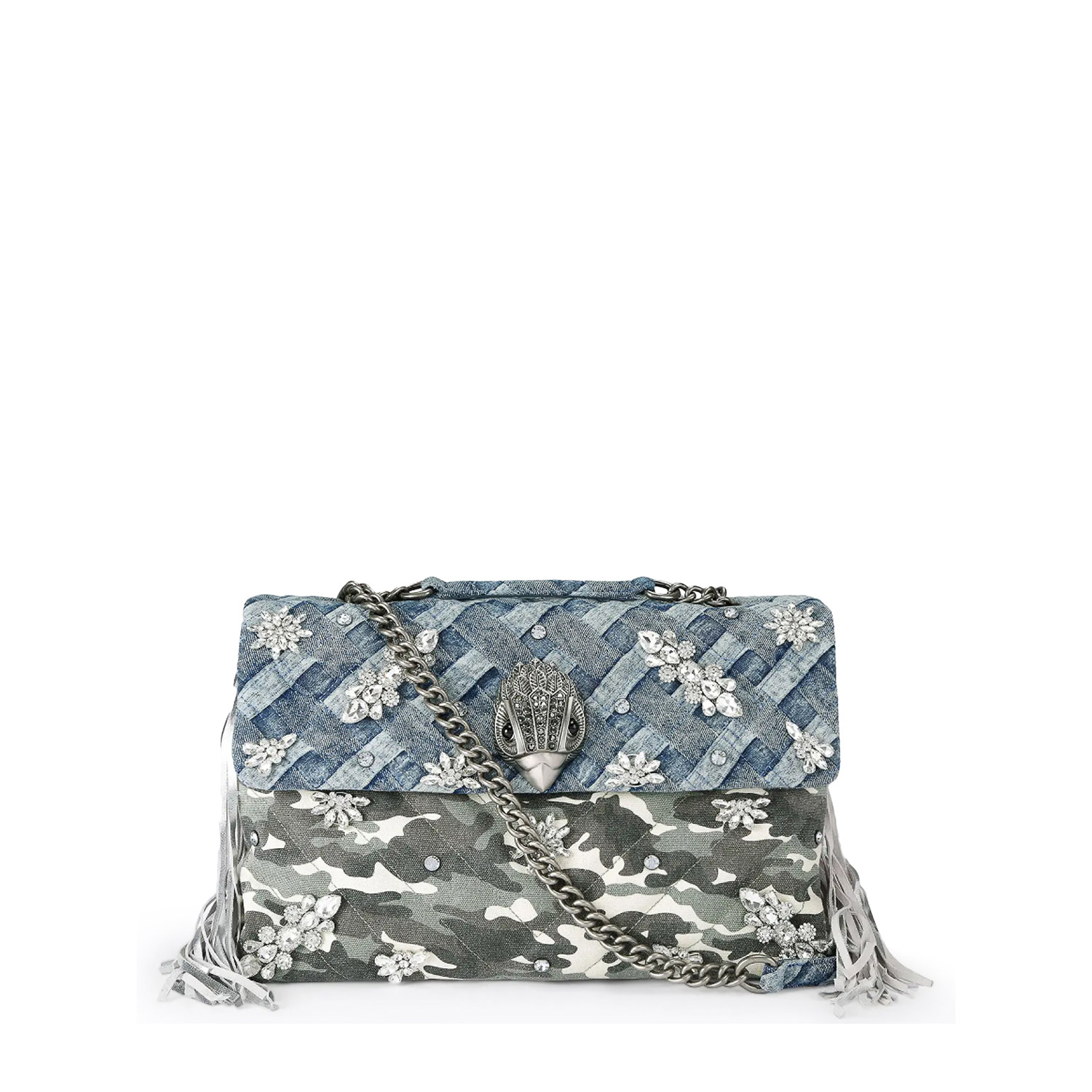 Shoulder Bags γυναικεία Kurt Geiger Denim 5603899609 XXL Kensington Crystals 262