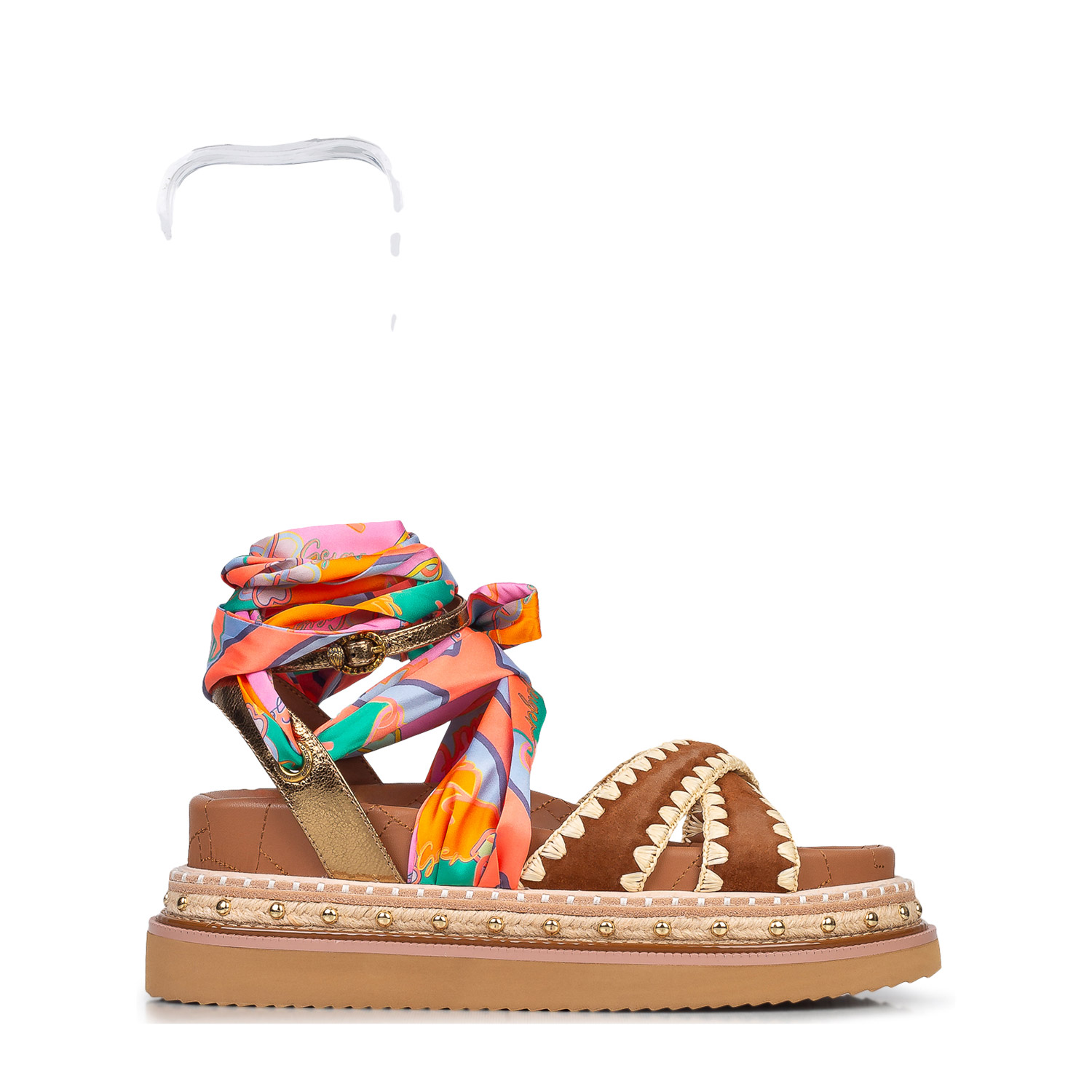 Πλατφόρμες-Flatforms γυναικεία Kurt Geiger Καφέ 5597336219 Orson Cross Scarf SDL 262