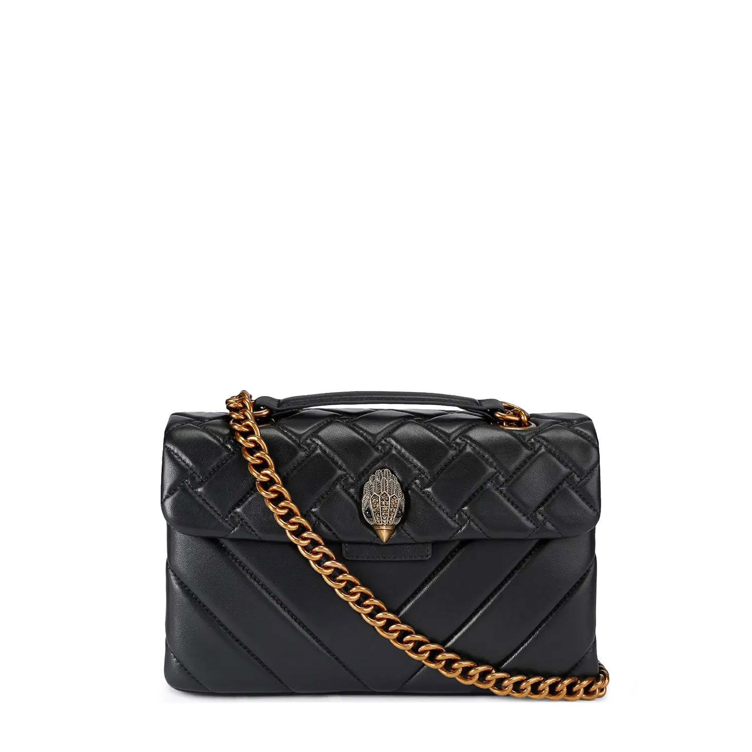 Shoulder Bags γυναικεία Kurt Geiger Μαύρο-Χρυσό 1470400109 Leather Kensington X Bag 262