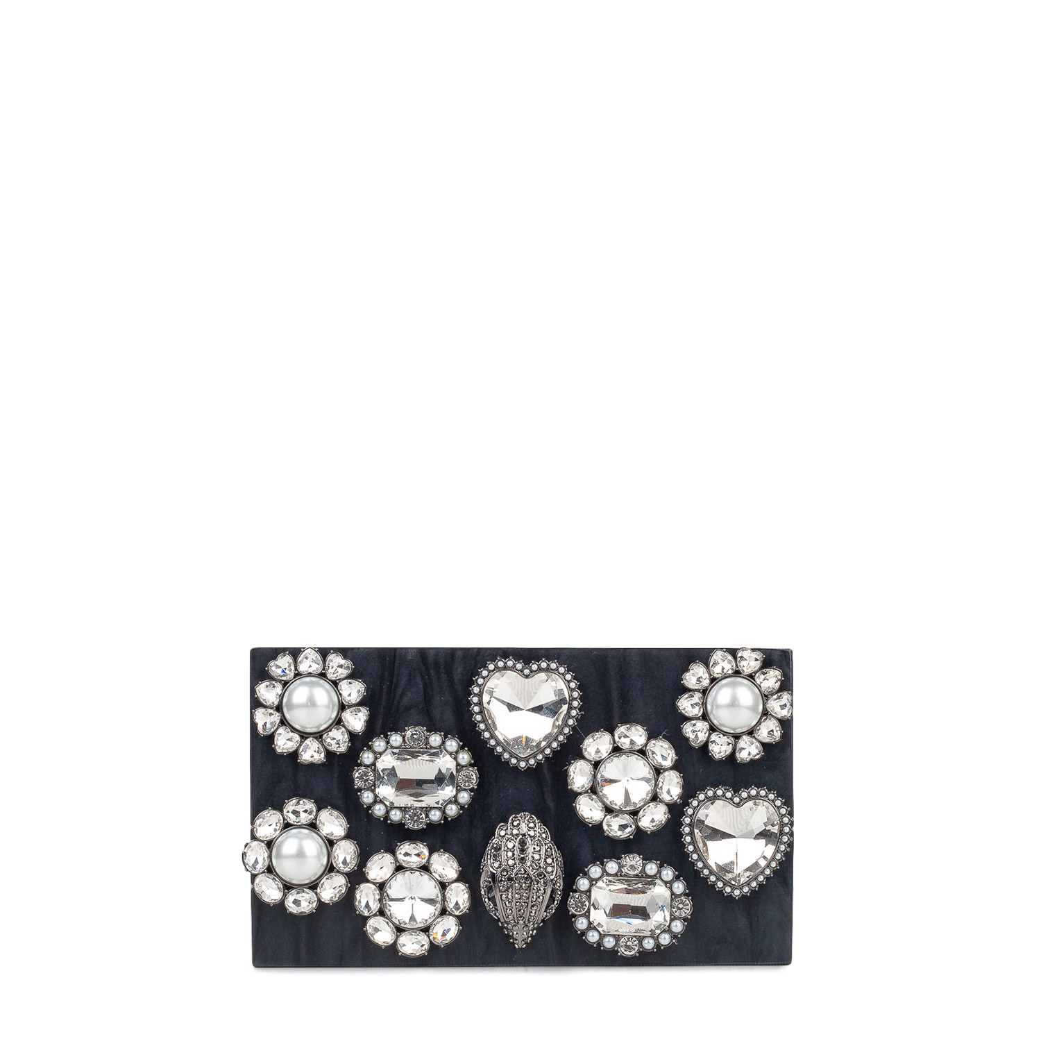Clutch γυναικεία Kurt Geiger Μαύρο 5374909979 Crystals Box Clutch 262