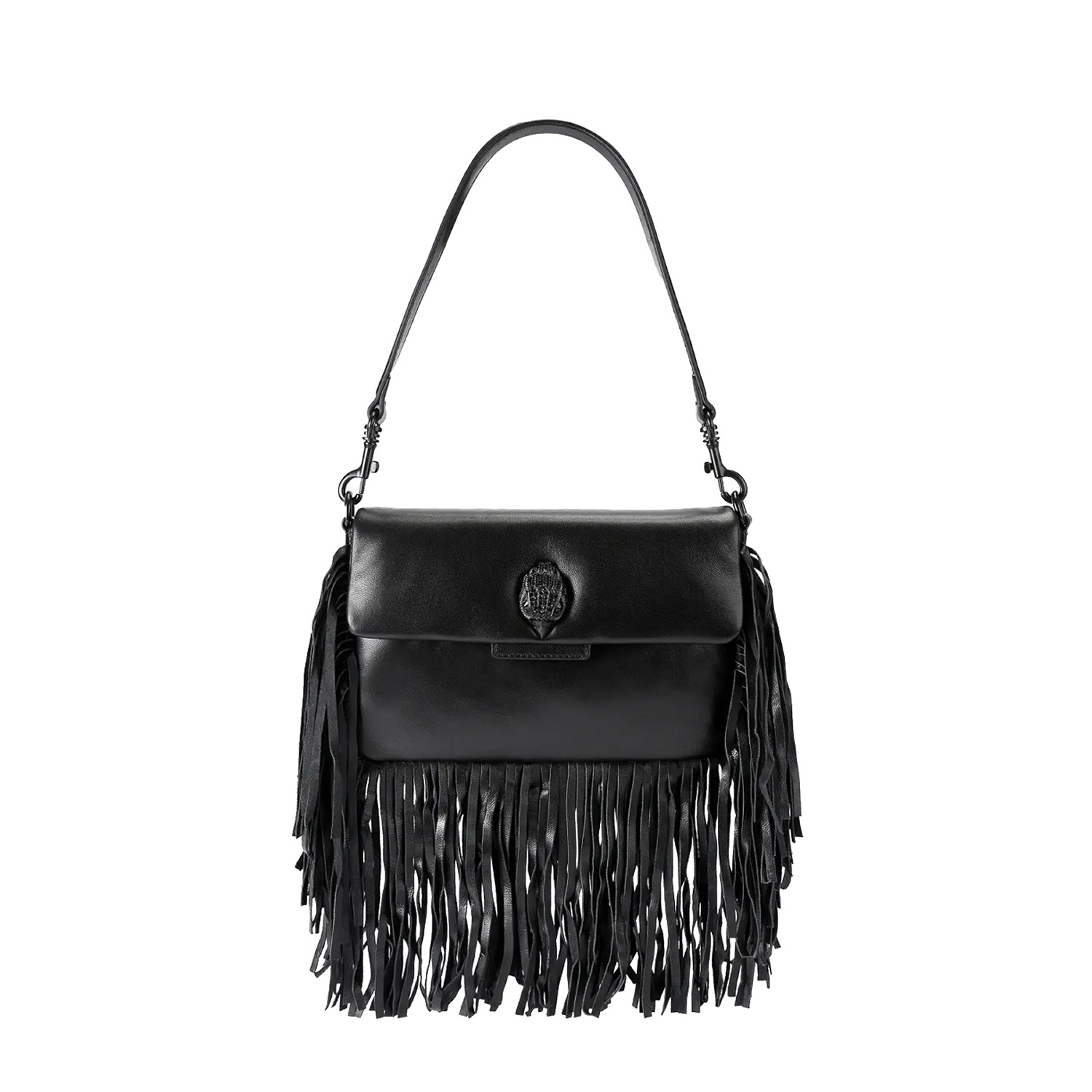 Shoulder Bags γυναικεία Kurt Geiger Μαύρο 5846300109 SM Oxford Fringe Shoulder DR 100