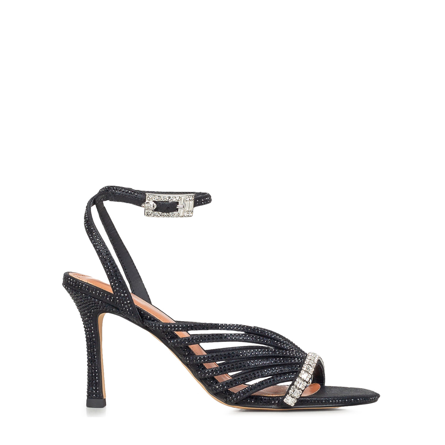 Πέδιλα-Σανδάλια γυναικεία Kurt Geiger Μαύρο 5853800609 Crystal Strappy Sandal 100