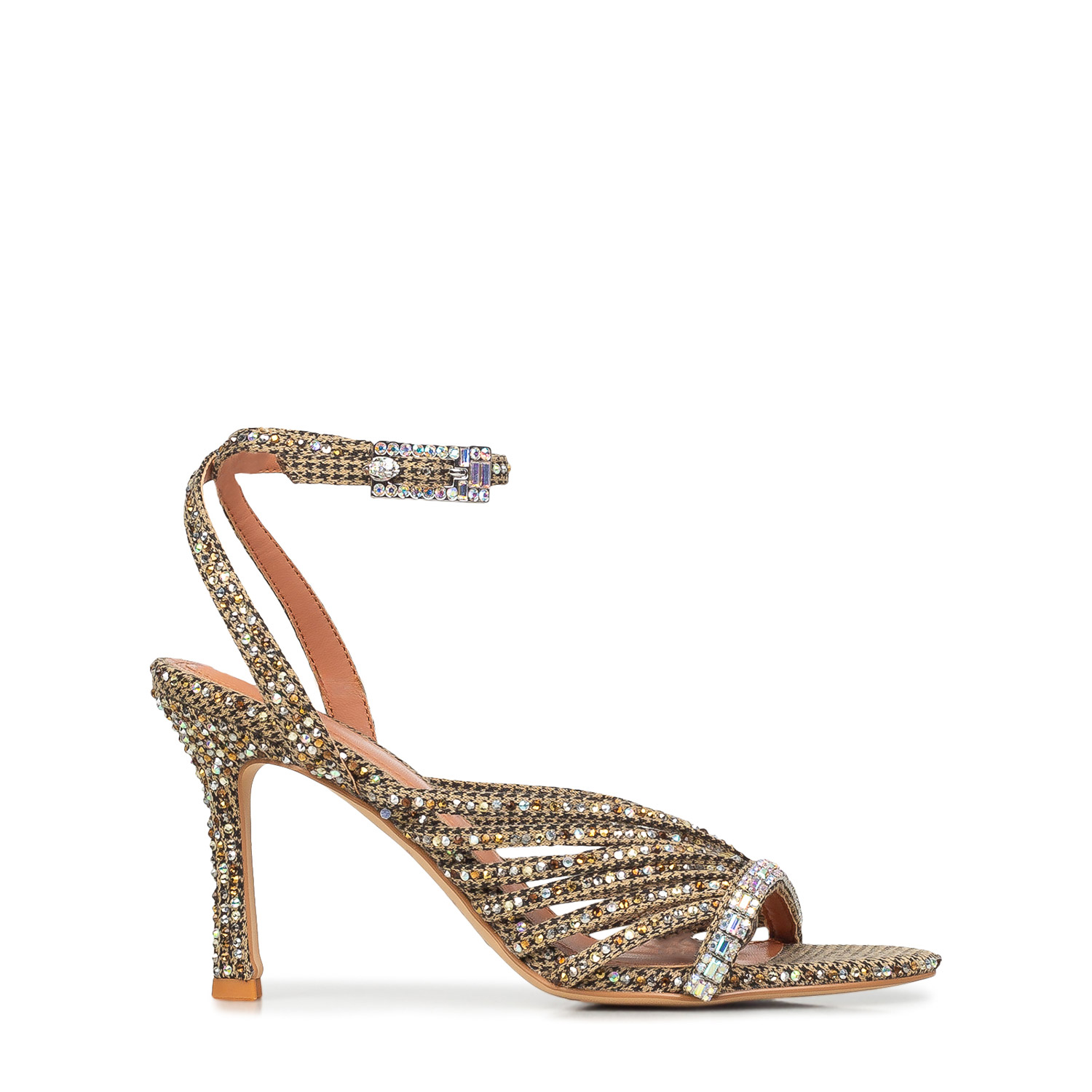 Πέδιλα-Σανδάλια γυναικεία Kurt Geiger Μπεζ 5853843609 Crystal Strappy Sandal 100