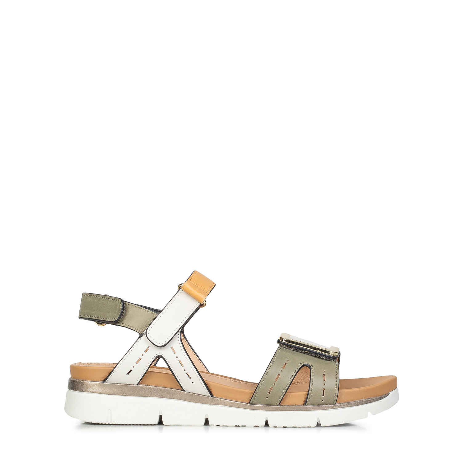 Πέδιλα-Σανδάλια γυναικεία Stonefly Λαδί-Λευκό 220834-BSE Elody 24 262